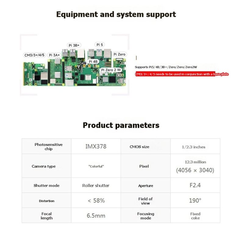 IMX378-190 12.3MP Camera Fishe - đánh giá và giá Pi Camera Module